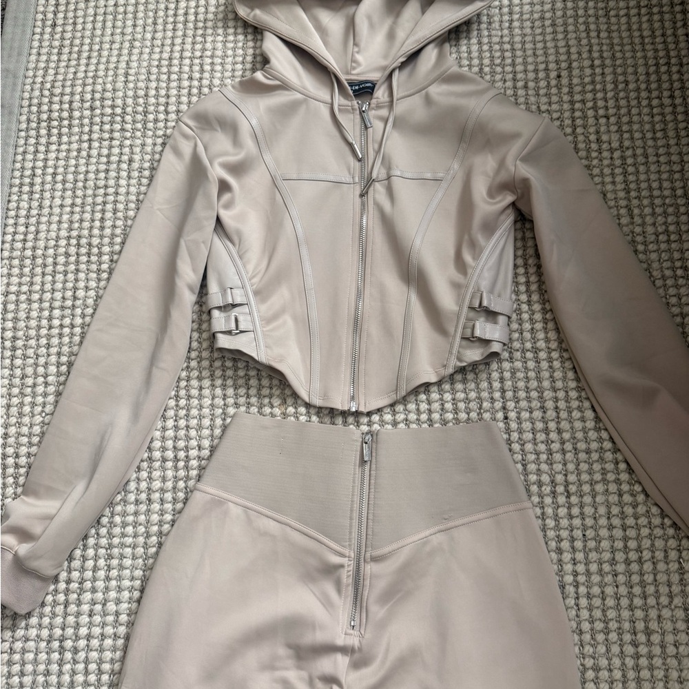 Maniere De Voir Light Tan Jacket and Pants Set